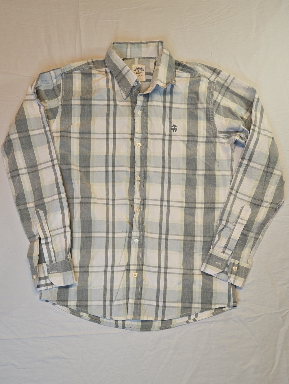 Brooks Brothers Plaid Corduroy Style Button Down Long Sleeve Casual Shirt